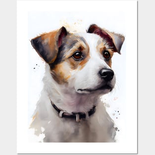 Watercolor Portrait of a Jack Russell Terrier Posters and Art